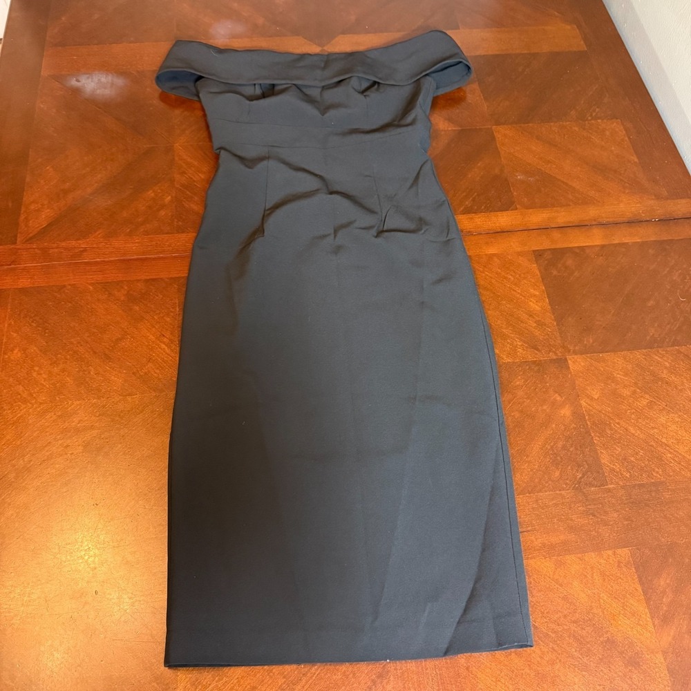 Bardot Dress Black Off Shoulder ‎ Classy Black sz XS 50s style